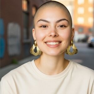 Gold fashion dangly earrings